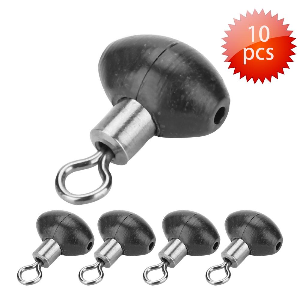Attrezzatura da pesca da 10 pezzi/pacco Running Slider Bead Swivel Pulley Line Rig Nero.