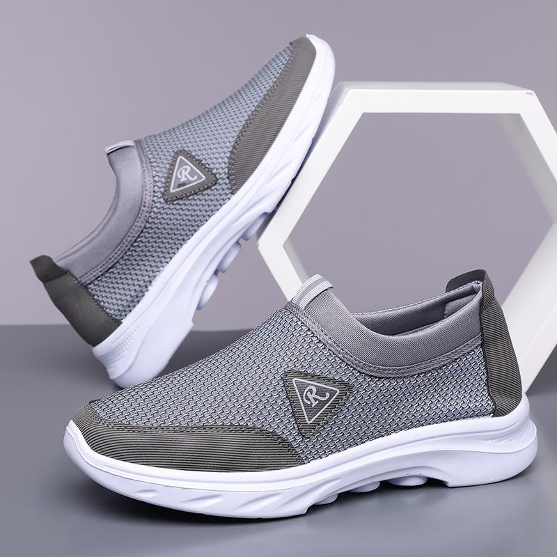 Men's Summer Breathable Plus Size Mesh Shoes Anti Slip Thick Soft Sole Casual Shoes Lightweight Comfortable Sports Running Shoes
