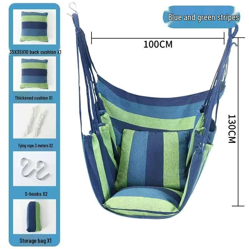 Canvas Hanging Chair: Thickened Indoor/Outdoor Dorm Swing for College Students & Kids