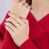 Real Natural Freshwater Pearl Rings Woman,Sterling Silver Pearl Ring Adjustable Mother Wife Anniversary Gift White Black