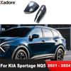 For KIA Sportage NQ5 2024 Carbon Fiber Car Door Rearview Mirror Cover Trim Side Wing Mirror Cap Frame Accessories