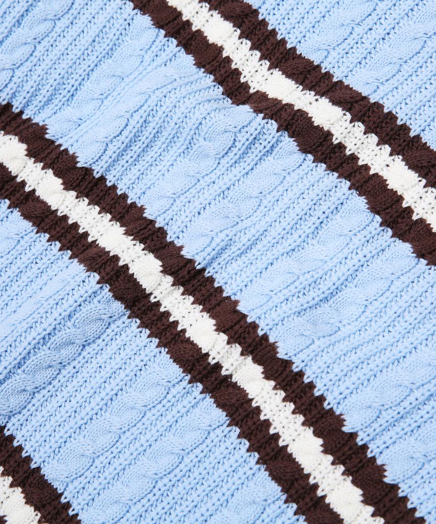 UCLA Women'S Striped Cable Knit Short Sleeve Sweater [Lt-Blue] (Ub3Sk50)