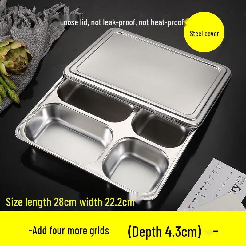 

Camelia 304 Stainless Steel Four-Compartment Lunch Tray