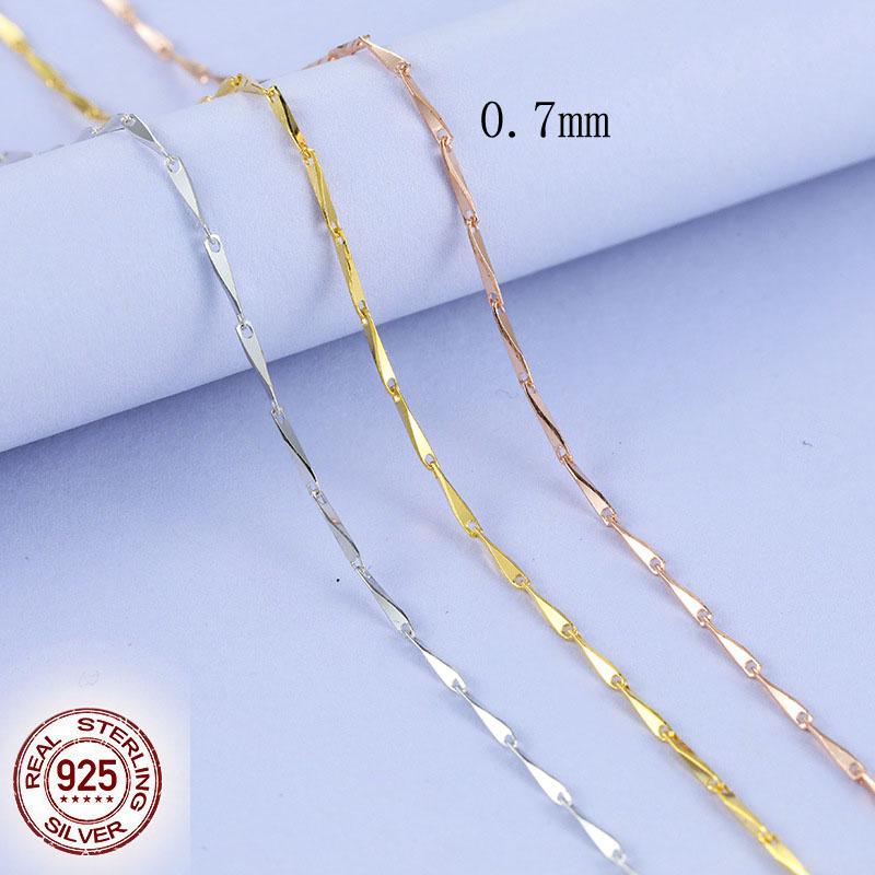 1pcs Genuine 925 Silver Singapore Box Snake Chain Necklace for Woman 40+5/40/45cm Basic Chain fit Pendant DIY Jewelry