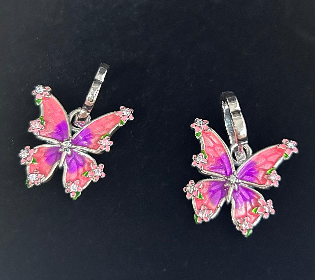 Bird Cross Black Cat Butterfly Cherry Moon Earrings Fit Women's Jewelry Lover's Holiday Birthday Gift 925 Silver