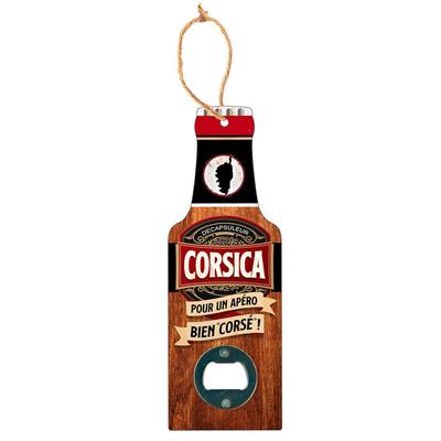 [R2311] - Humoristischer Flaschenöffner aus Holz 'Korsika' (Korsika – für einen vollmundigen Aperitif! ) - 20x7cm