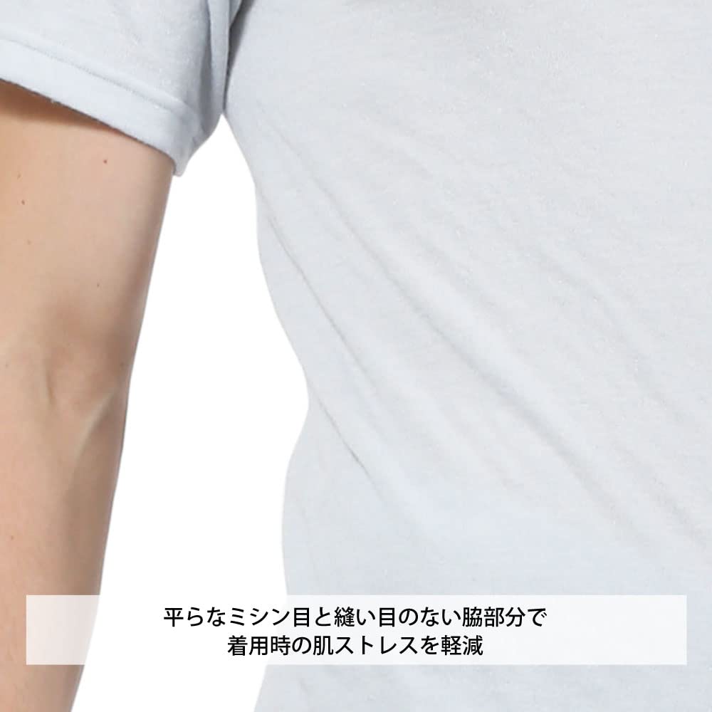 Hidamari Soft Short Sleeve Warm Size Black Men's Shirt, Underwear, Sapium, L, [XBS-952-BK]