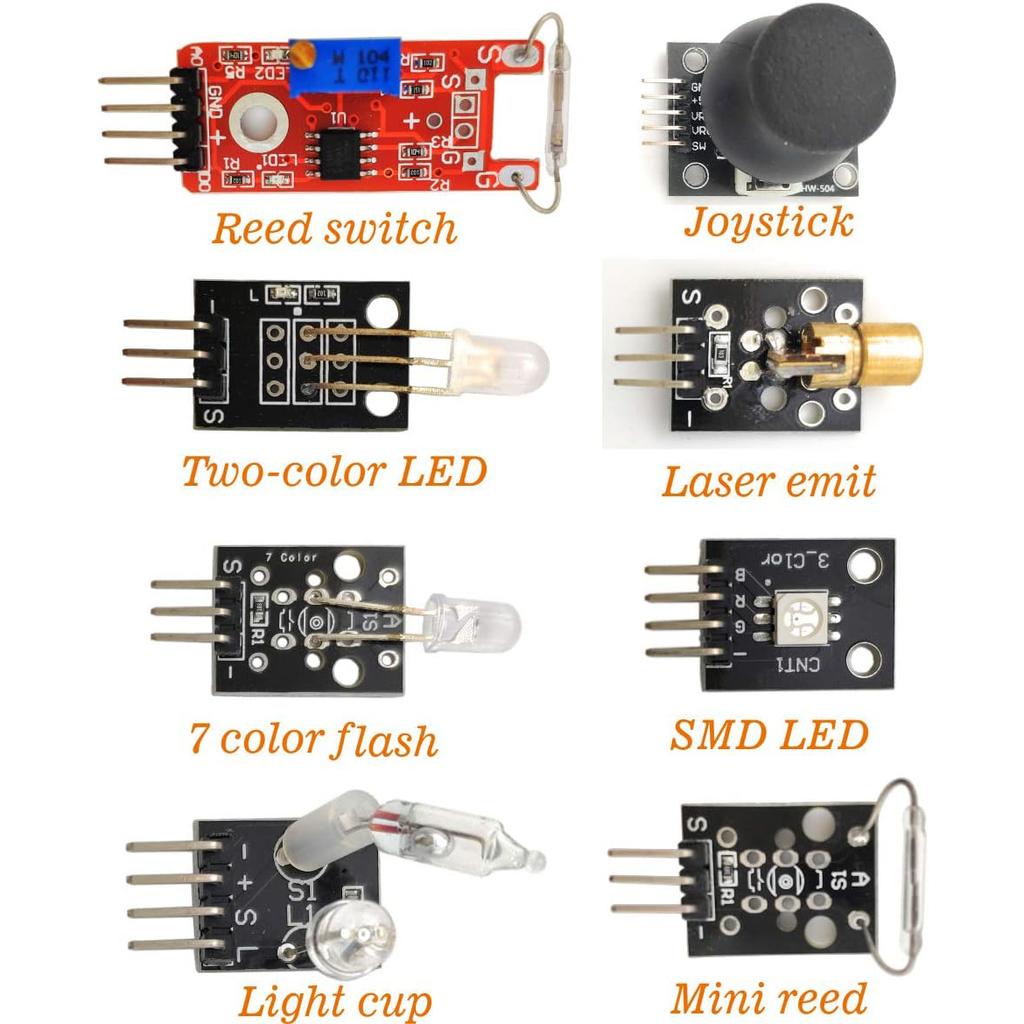 37 Sensors Assortment Kit 37 Sensors Kit Sensor Starter Kit for Arduino Raspberry Pi Sensor Kit 37 In 1 Robot Projects Starter