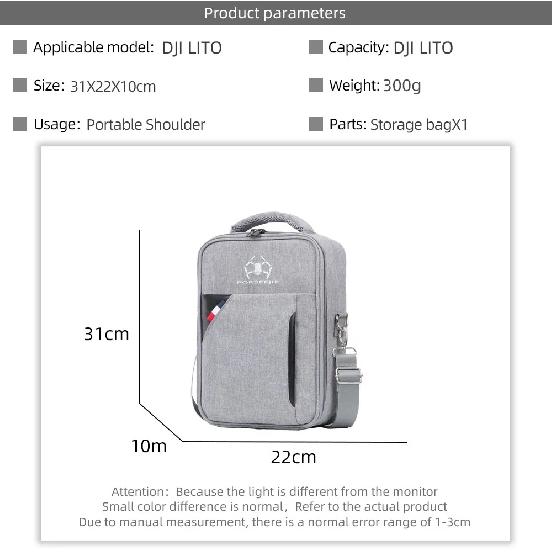 For DJI Lito 1/Lito X1 Portable Single Shoulder Bag Storage Bag Handbag Carrying Case Drone Accessories