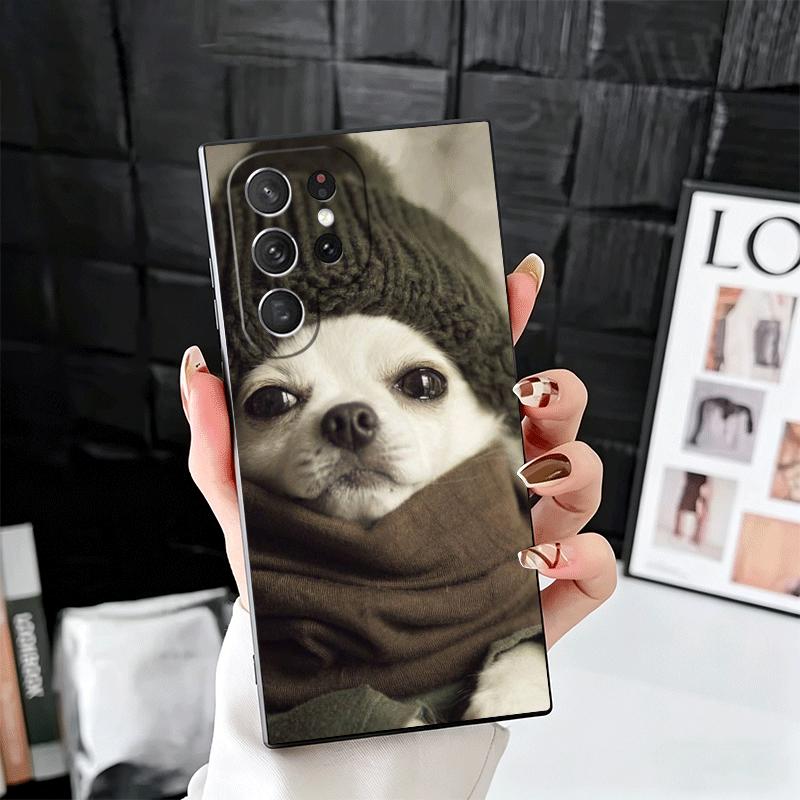 

Chihuahua Puppy Teacup Dog Soft Phone Case for Samsung Galaxy S26 S25 Edge S24 Ultra S23 Plus S22 S21 FE S20 Black Cover Back Sh Samsung S22 Ultra