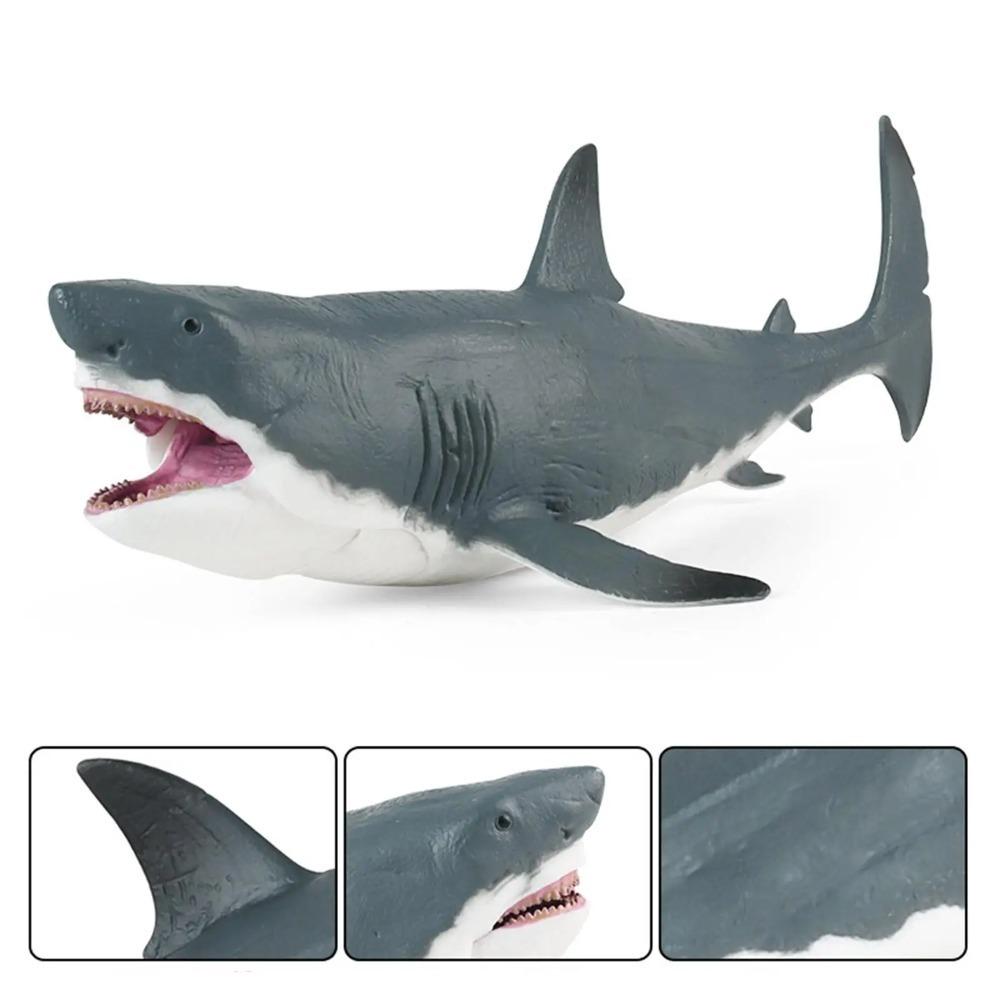 Plastic Big Shark Fish Model Wild Ocean Animal Statue  For Kids Children Birthday Gifts