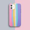 Coque Arc-en-ciel en Silicone Liquide Pour iPhone 15 14 13 11 Pro Max pour iPhone 12 X XR XS 8 7 Plus Coque de Protection Intégrale