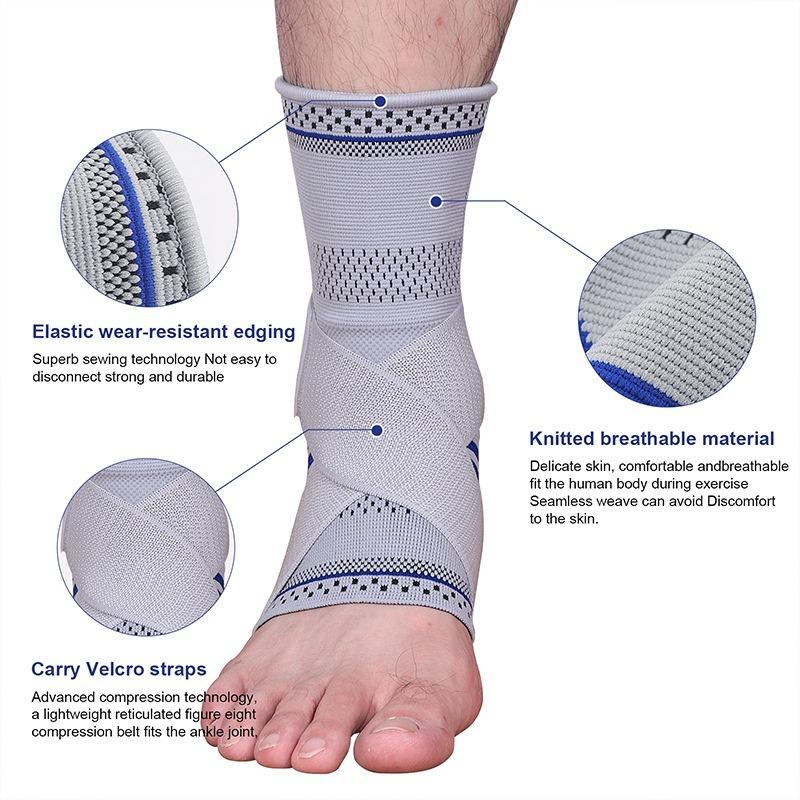 1Pair Ankle Support Brace Adjustable Compression Sleeve for Achilles Tendon Support and Plantar Fasciitis Sprained Ankle Pain