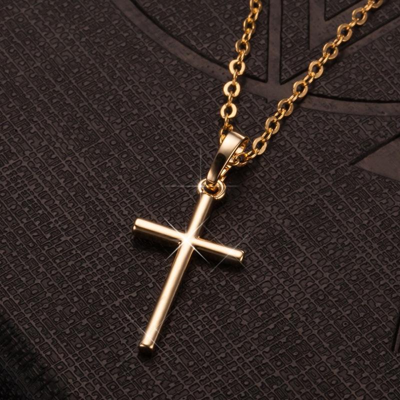 Cross Pendant Necklace Neck Chain Women and Men Religious Golden Silver Collection