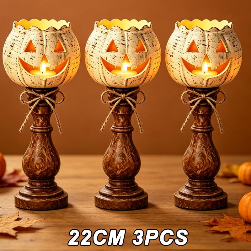 Xiaomi Halloween Light Pumpkin Candlestick Lantern Pumpkin Tealight Candle Holder Lamp Halloween Party Home Decor Ornaments Props Gifts