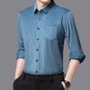 Men S Long Sleeve Loose Fit Solid Color Casual Shirt With Pockets
