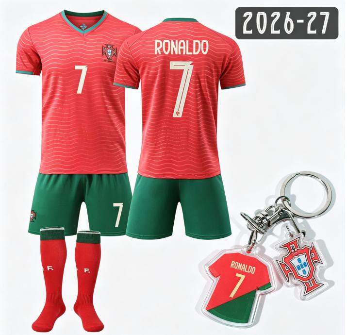 26-27 Ronaldo #7 Jersey Commemorative New Portugal Home Kit with Exquisite Accessories