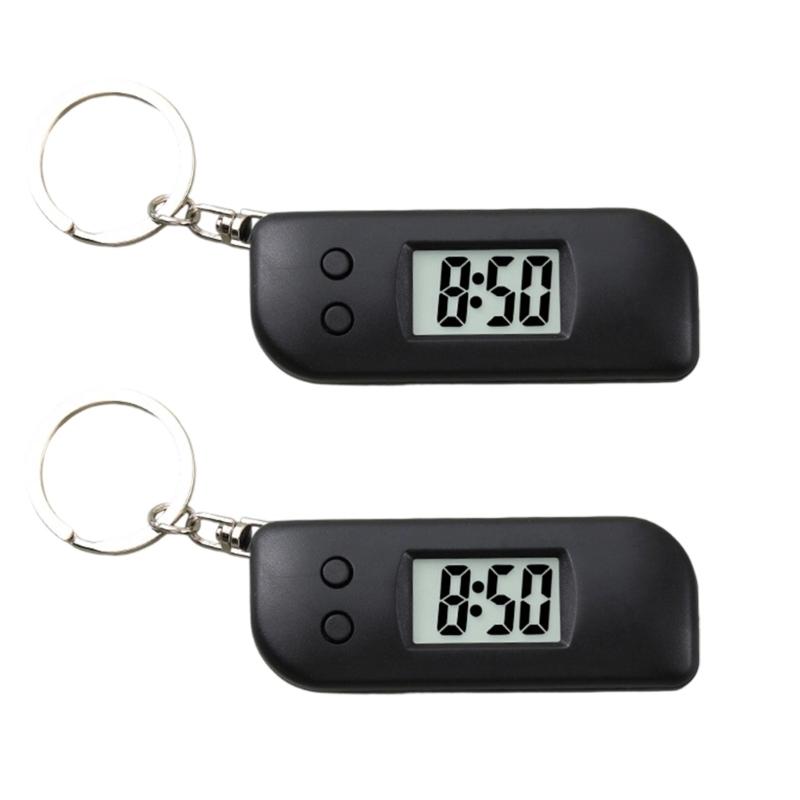 

2pcs Portable Mini Keychain Electronic Watch with Accurate Timekeeping for Exams Sports and Daily Use Simple Operate