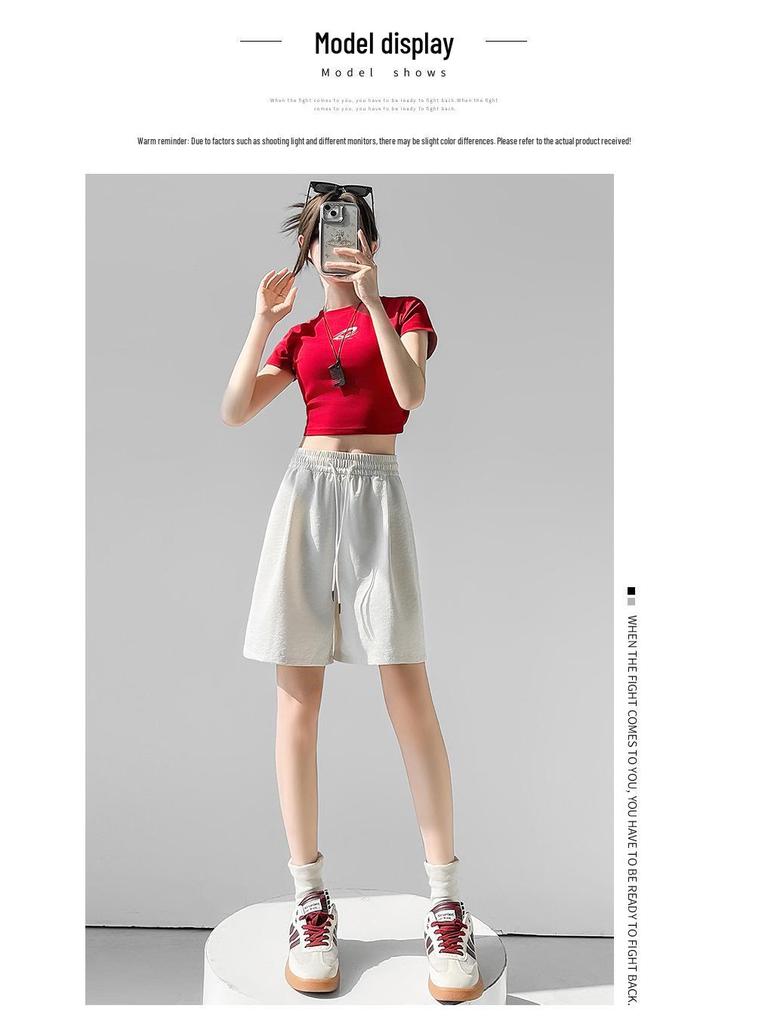 Women's 2025 Ice Silk High-Waisted Quick-Dry Wide-Leg Shorts