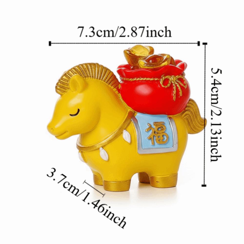 Creative Horse Figurine Resin Home Decoration Crafts Lucky Charm Lucky Bag Ingot  Party