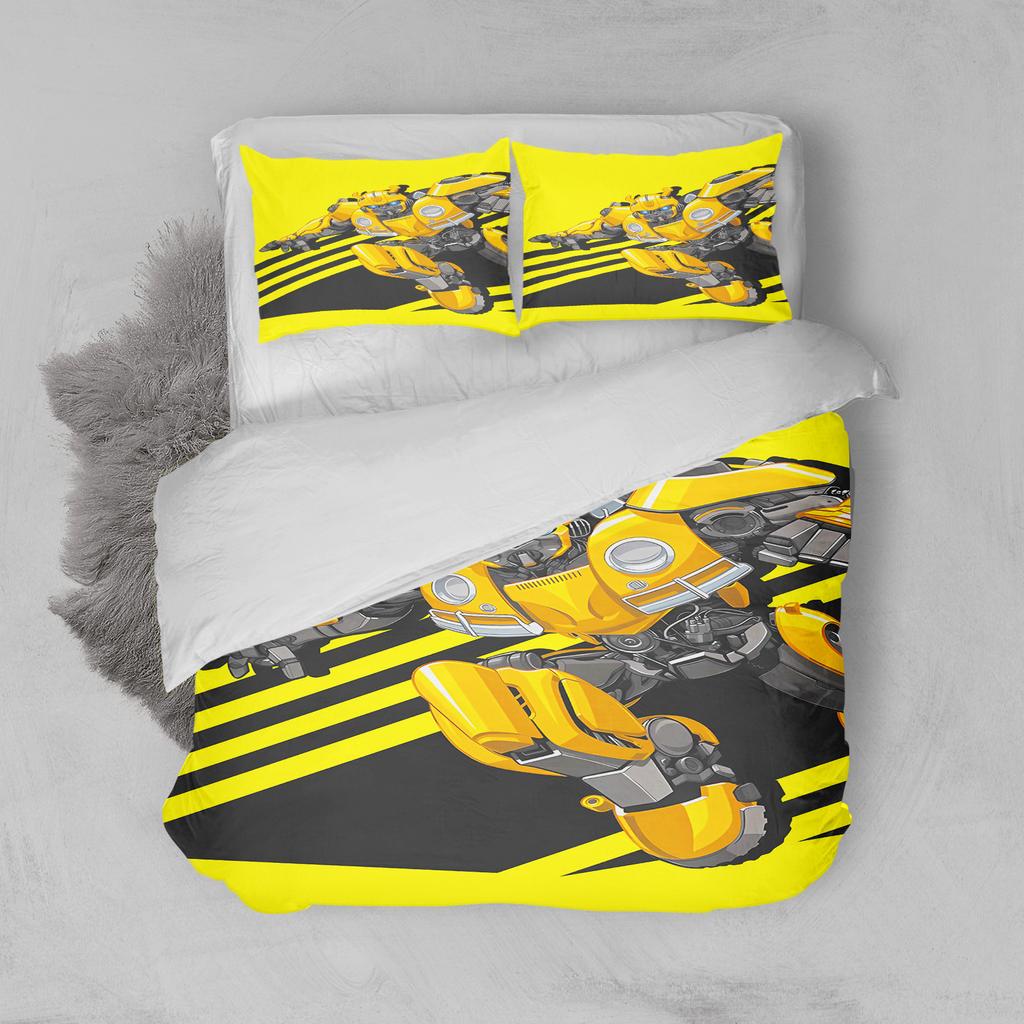 Juego de Ropa de Cama de Lujo Regalo de Cumpleaños Juegos de Cama de Dibujos Animados T-Transformers Exquisito Juego de Suministros para la Cama Funda Nórdica Juego de Colcha