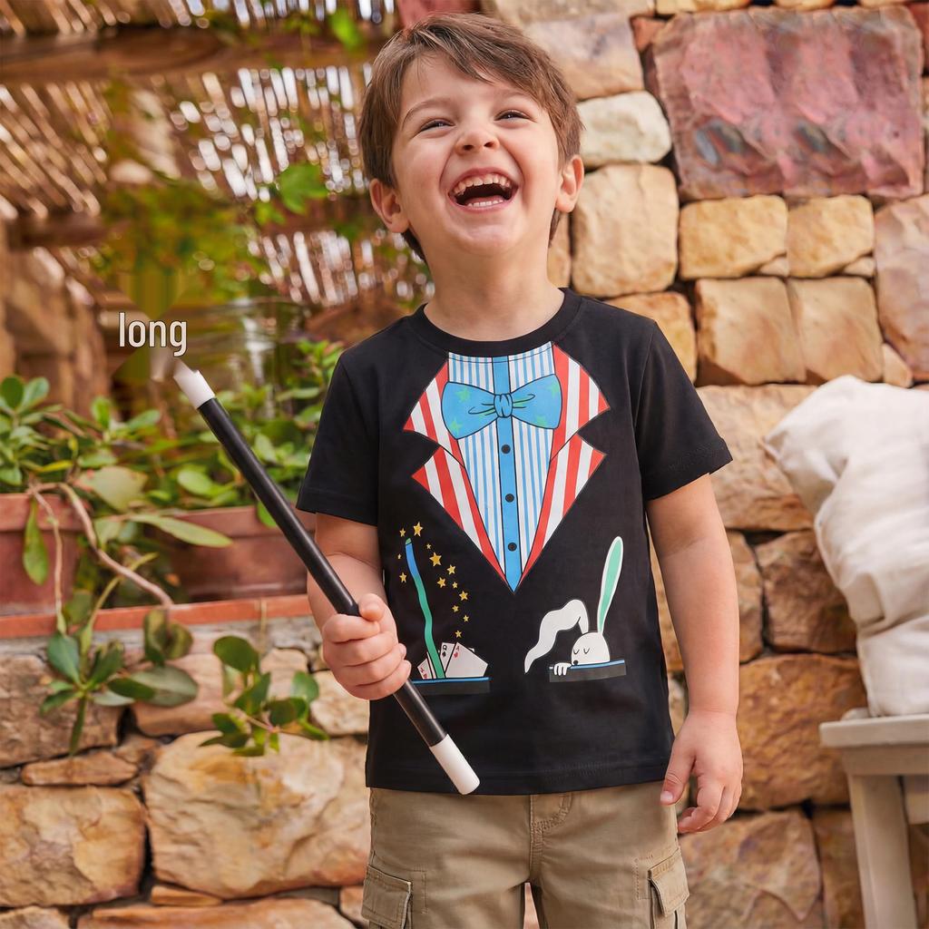 Boys' Short Sleeve Round Neck T-Shirt - Cute Printed Children's Top
