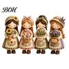 Small World Patchwork Girl DIY Kit, 3D Doll Sewing Craft Set with Pre-Cut Creative Project Fabric Thread Needles, Cute Kit for Home Decor Handmade