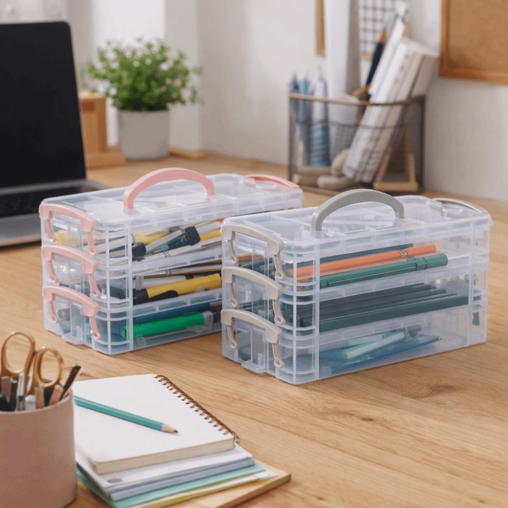Transparent Watercolor Stationery Organizer Multi Layer Detachable Storage Case  Art Supplies