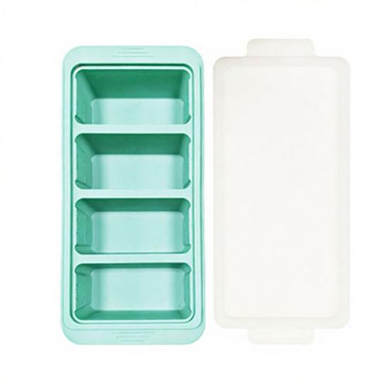 Silicone Freezer Tray with Lid Food-Grade Ice Cube Mold Easy-Release Leak-Proof Stackable