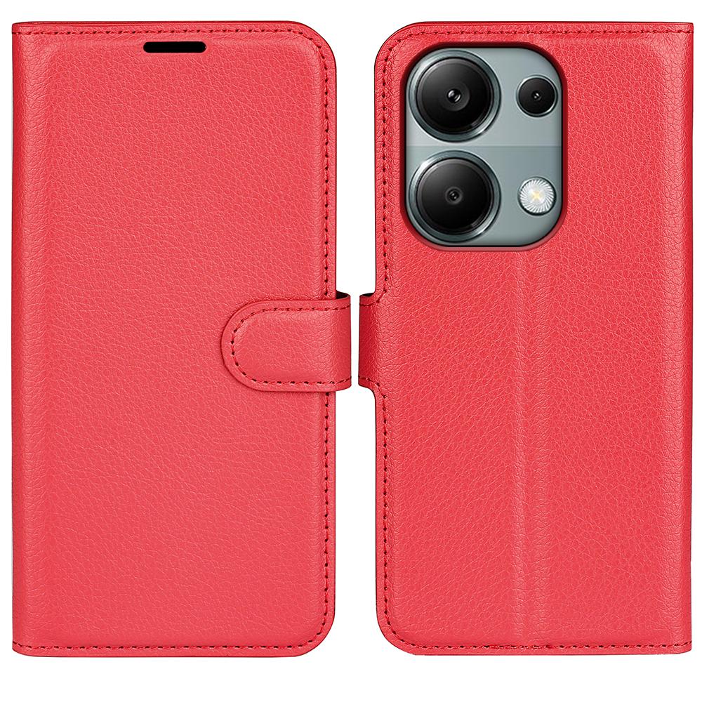 For Xiaomi Redmi Note 13 Pro 4G/Poco M6 Pro 4G Case Litchi Texture Leather Phone Cover with Wallet
