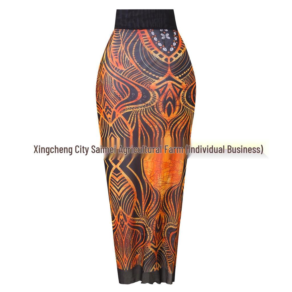 Women's Three-Piece Sun Protection Swimsuit Set with Mesh Pants