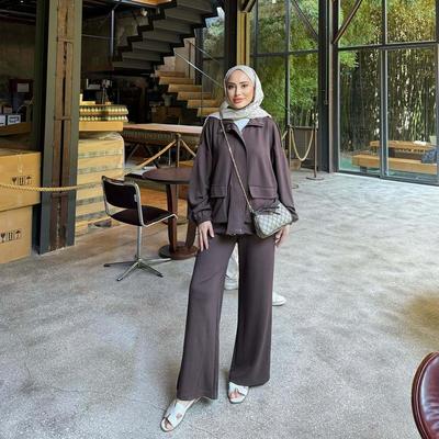 2025 Cross-border European and American Minimalist Fashion Women's Wear, Amazon Lapel Long-sleeve Sports Jacket Casual Pants Set