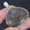 Botswana Druzy Gemstone Handmade 925 Sterling Silver Jewelry Pendant 1.89" J7c83