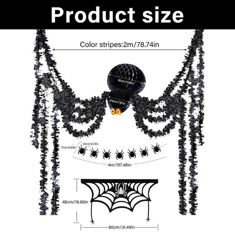 Themed Halloween Party Supplies Hanging Banners Fireplaces Spiderweb Cover Decoration For Indoor Celebration