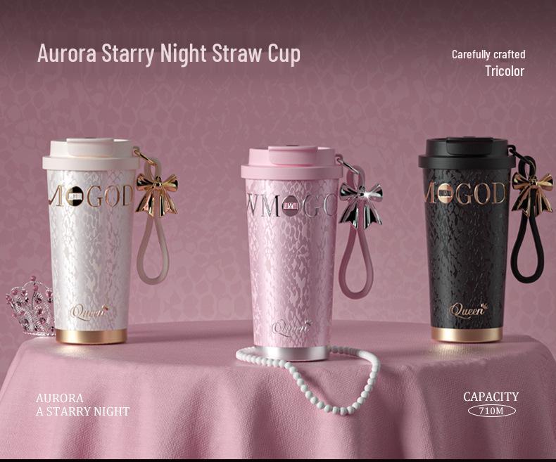 Goddess Ceramic 316 Insulated Coffee/Water Gift Cup with Straw