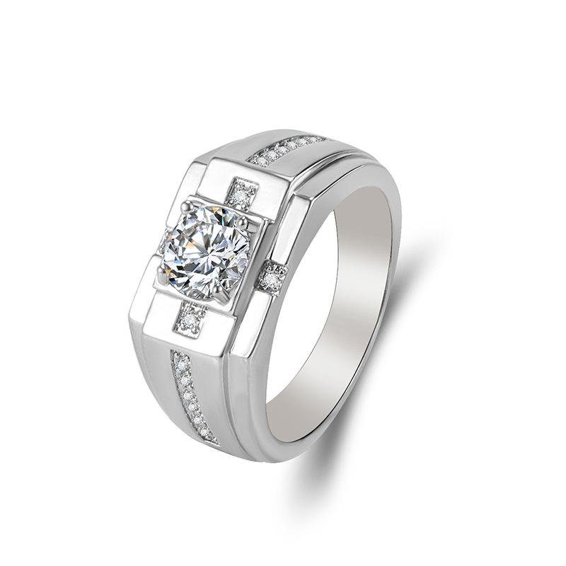 New Domineering Men's Ring, Diamond-studded 14k Gold Ring, Open-end Fashion Business Ring Jewelry