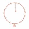Four-leaf clover 14kg ball chain rose gold anklet Jr357