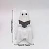 1PCS Cute Ghost Reading Resin Statue Spooky Book Figurine Hand Painted Halloween Desk Decor For Study Library Shelf Display Gift