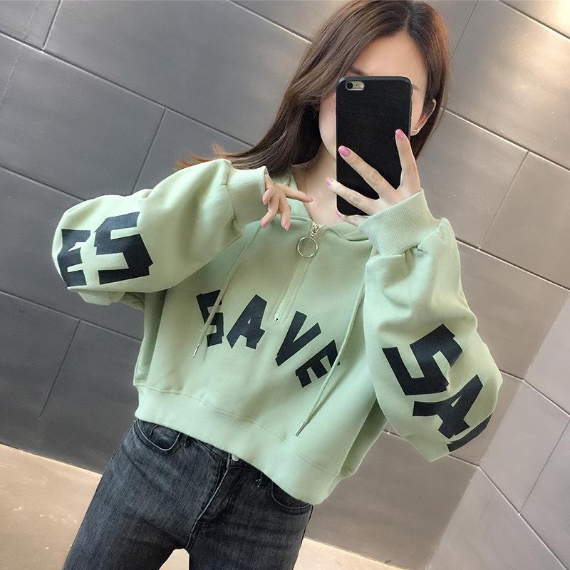 

Короткий светр із вільною талією Жіноче осіннє пальто з капюшоном Студентський топ M