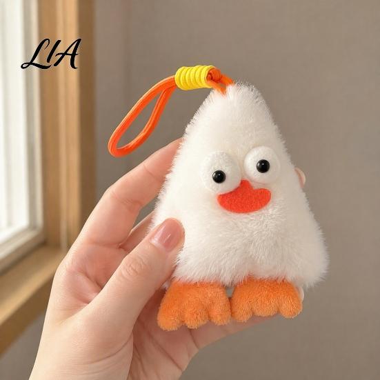 Flauschiges Cartoon-Hängeornament Niedlicher Tier-Plüsch-Schlüsselanhänger mit großen Augen, Dreieckiges Monster-Anhänger für Plüsch-Schlüsselanhänger Kinderrucksack, Weicher Taschenanhänger,