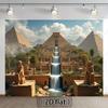 2D Plane, 2D Banner: 1 Piece Ancient Egyptian Wonder Embroidery - 2D Plane Giza Pyramid