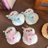 Cute Snowflake Scarf Snowman Plush Stuffed Doll Keychain Kawaii Snowman Winter Plush Toy Backpack Pendant Accessories Gifts