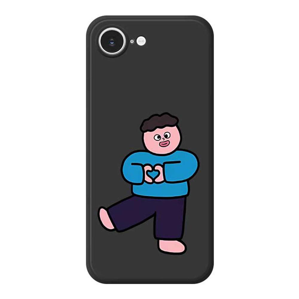 For iPhone 16e Case Love Boy Pattern Printing Straight Edge TPU Phone Back Cover