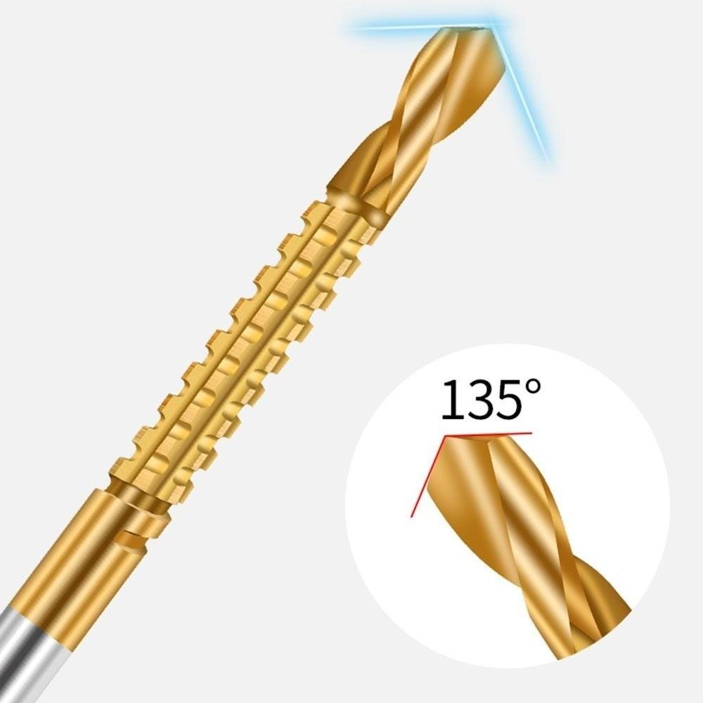6pcs Hole Opening Twist Bore Bits 3-8MM HSS Drill Bits 3 in 1 Grooving Drills  Thin Wooden Board