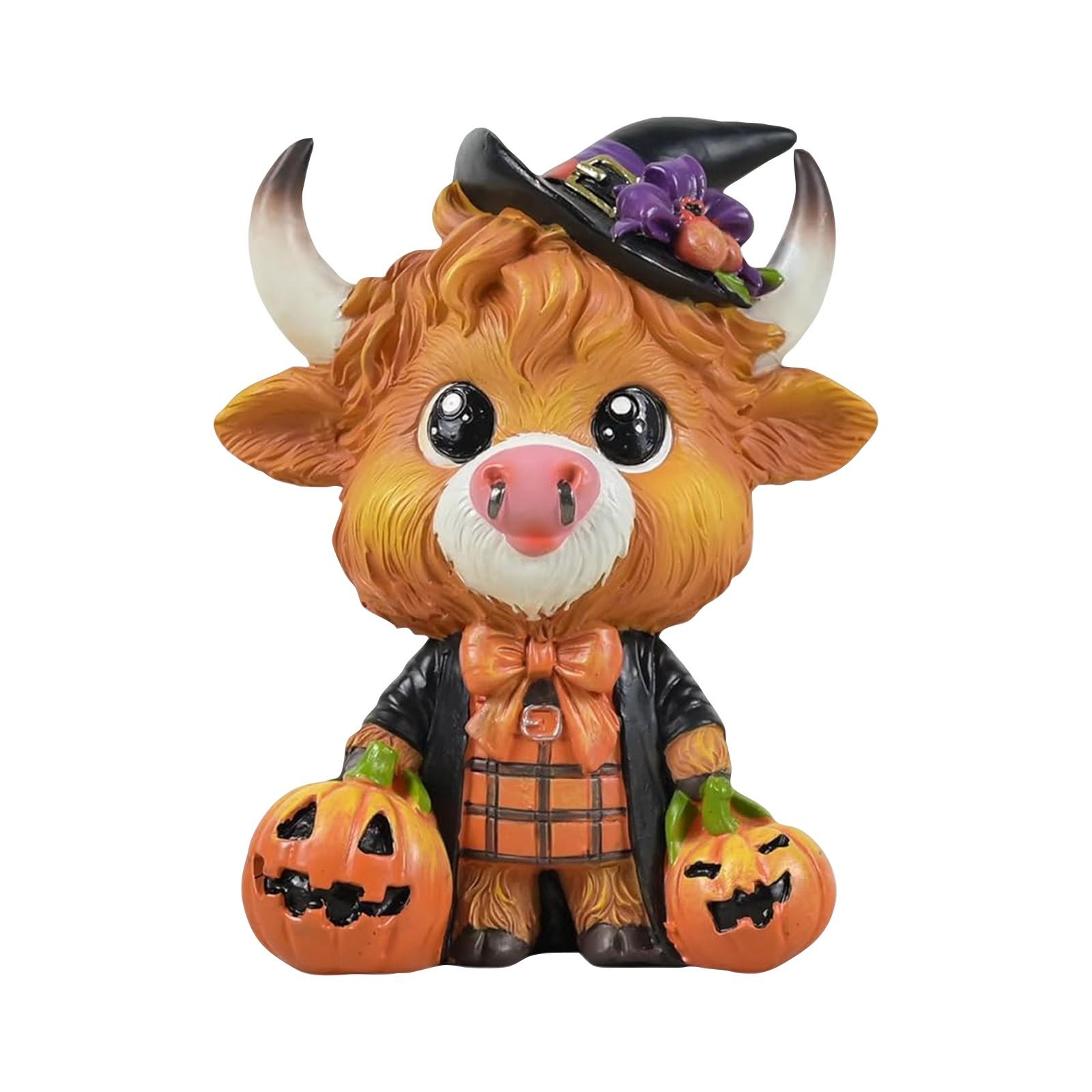

Фигурка коровы Шляпа-тыква на Хэллоуин Корова, Украшение на Хэллоуин, Украшение для дома, сада, кухни, Рабочий многоярусный поднос, Декор стола One Size