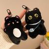 1/4Pcs Cartoon Plush Small Black Cat Keychain Sweet Cute Animal Doll Pendant Backpack Hangings Decoration Birthday Gifts