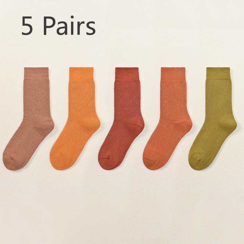 

5 пар женских осенне-зимних теплых и холодостойких толстых шерстяных носков-труб без косточек из бархата 5 Pairs