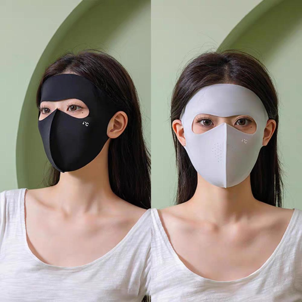 Traceless Ice Silk Face Clothing Polyester UV Protection Mask Face Sun Protection  School