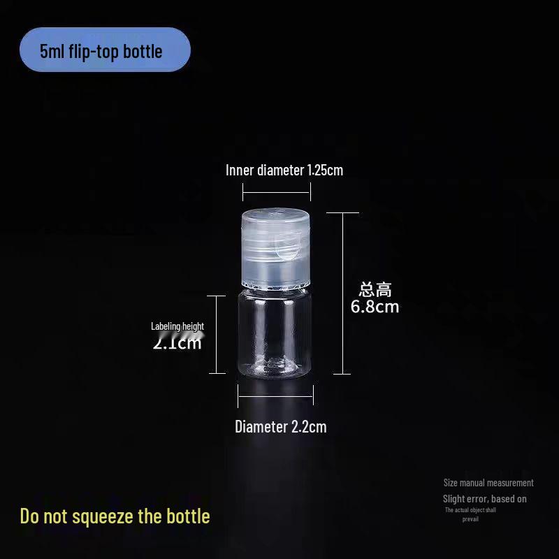 Transparent Flip-Top Plastic Squeezable Bottle with Butterfly Cap for Cosmetics Lotion - Travel Size (30, 50, 100ml)