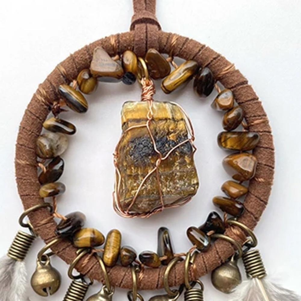 Crystal Stone Dreamcatcher Car Pendant Good Luck Car Hanging Ornament  Home Decoration